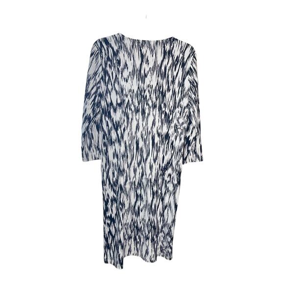 Peter Nygard Black & White Faux Wrap Dress Size M 3/4 Sleeve - Picture 6 of 7